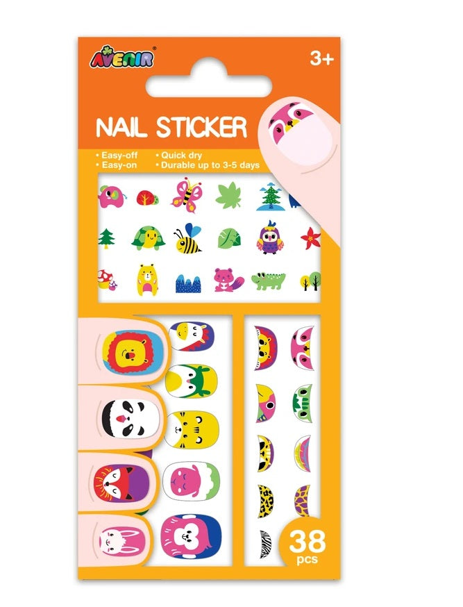Juego Stickers De Uñas Animales Para Niños