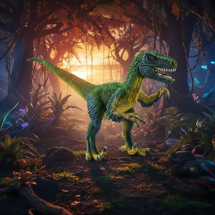 Figura Dinosaurios Velociraptor Pintado A Mano