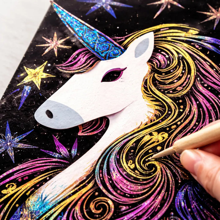 Set De Arte y Manualidades Para Raspar Unicornio