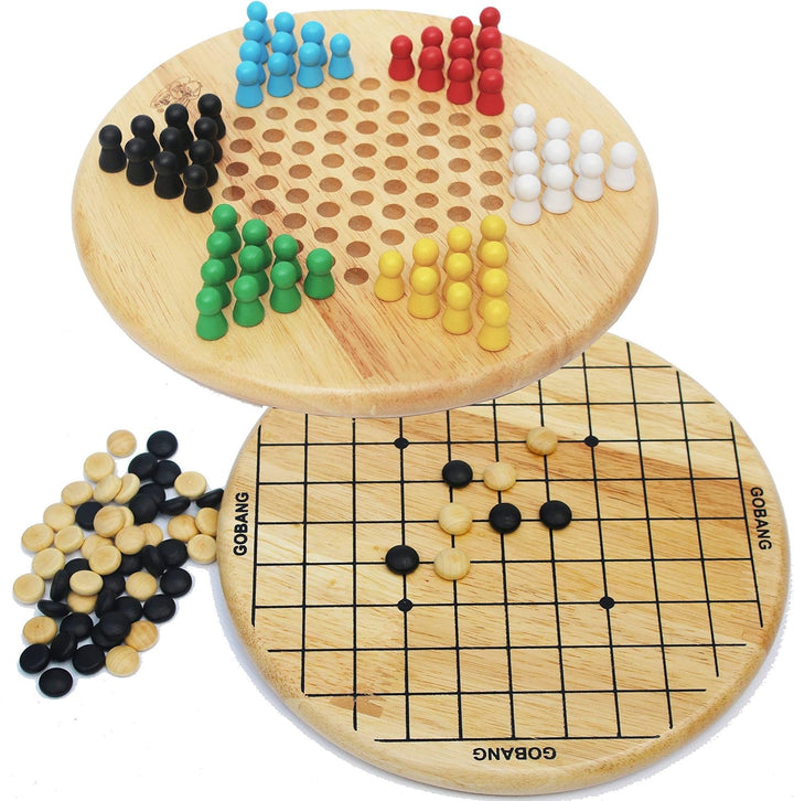 Juego De Mesa 2 En 1 Damas Chinas Madera Niños