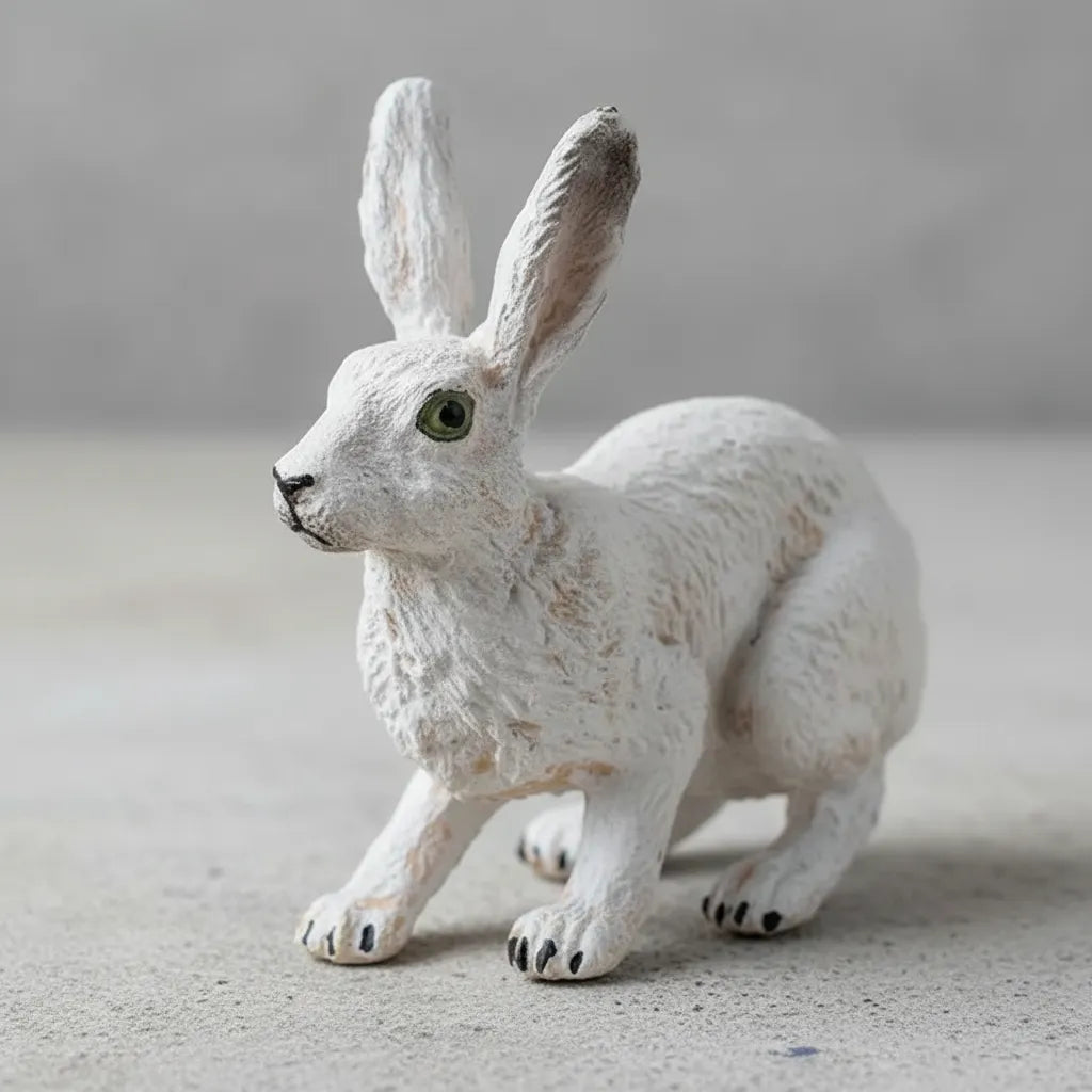 Figura Coleccionable Liebre Polar Pitado A Mano Papo Niños