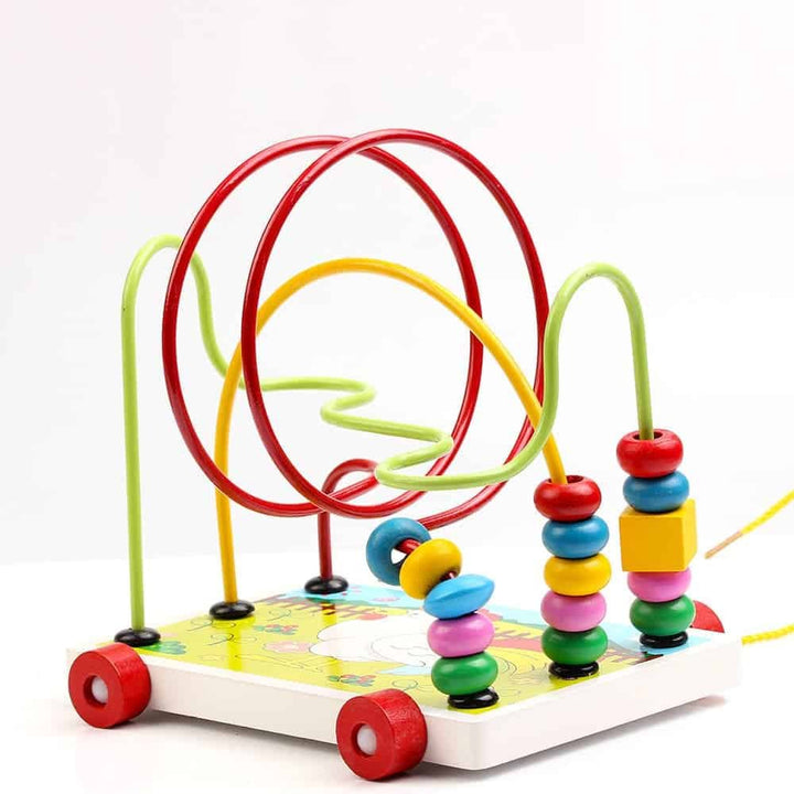 Juguete De Arrastre Con Laberinto Y Ábaco De Madera Niños