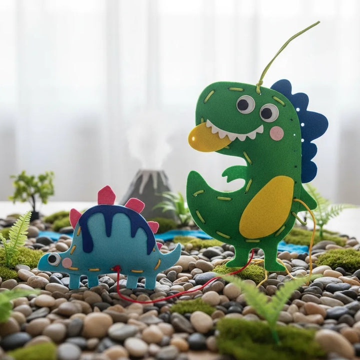 Set De Arte Y Manualidades Dinosaurios Tejidos Lv1