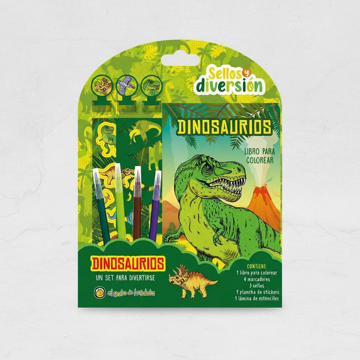 Set Creatividad dinosaurios Con Sellos Para Niños