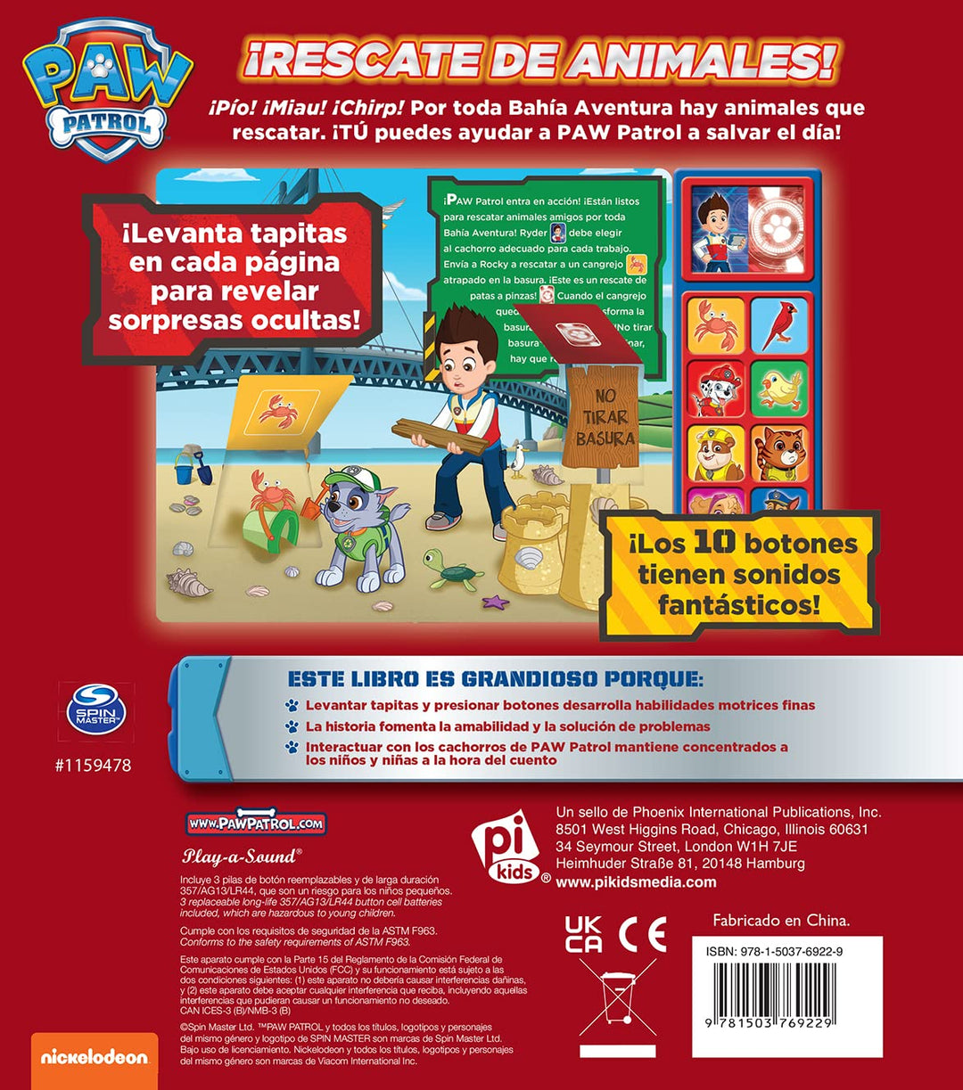Libro  Interactivo Paw Patrol Con Sonidos Niños