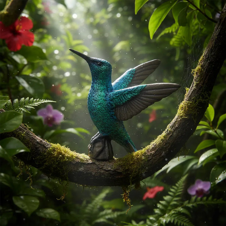 Figura Coleccionable Colibrí Pintados A Mano Papo Para Niños