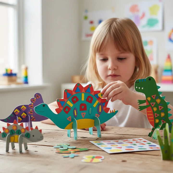 Set De Arte Y Manualidades Dinosaurios Con Stickers