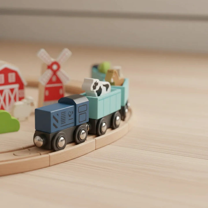 Set Didáctico De Tren De Granja Hape Para Niños