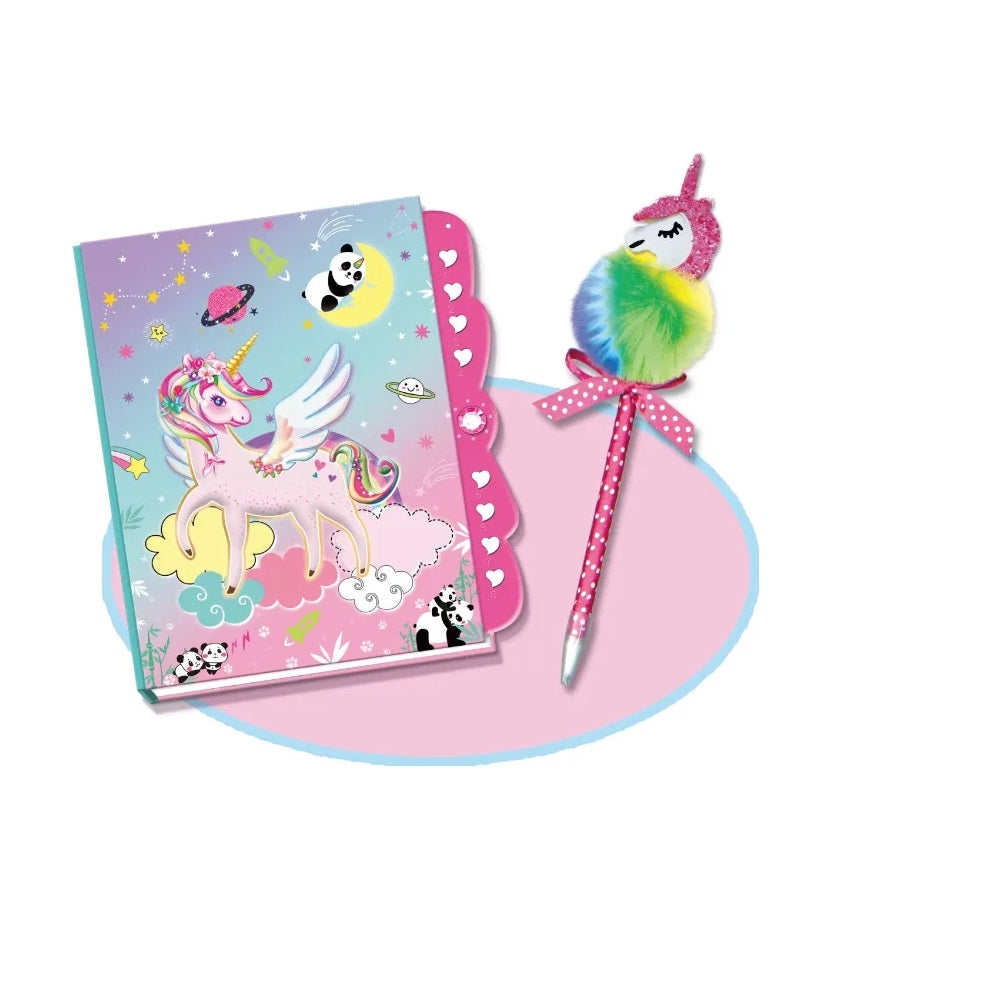 Diario Con Cerradura Y Bolígrafo De Unicornio Niñas