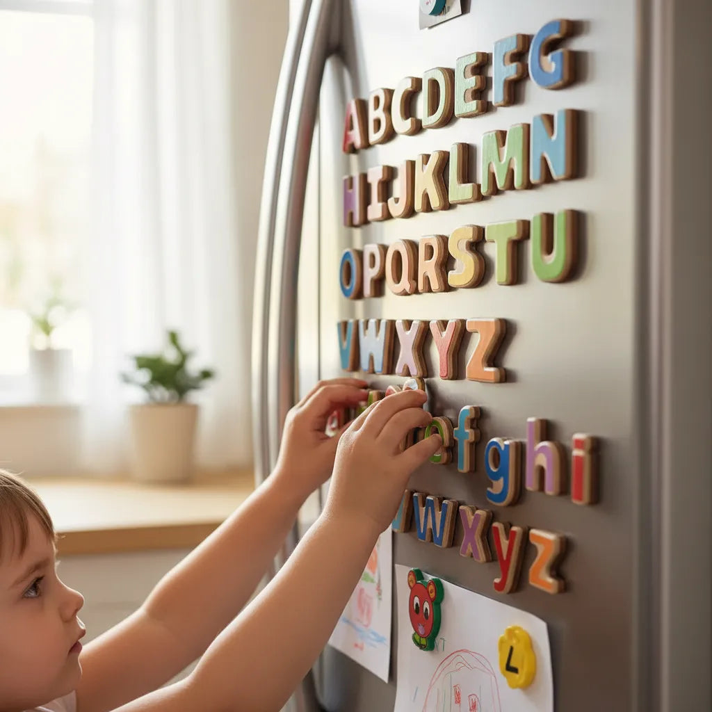 Letras del Abecedario Magnéticas Madera