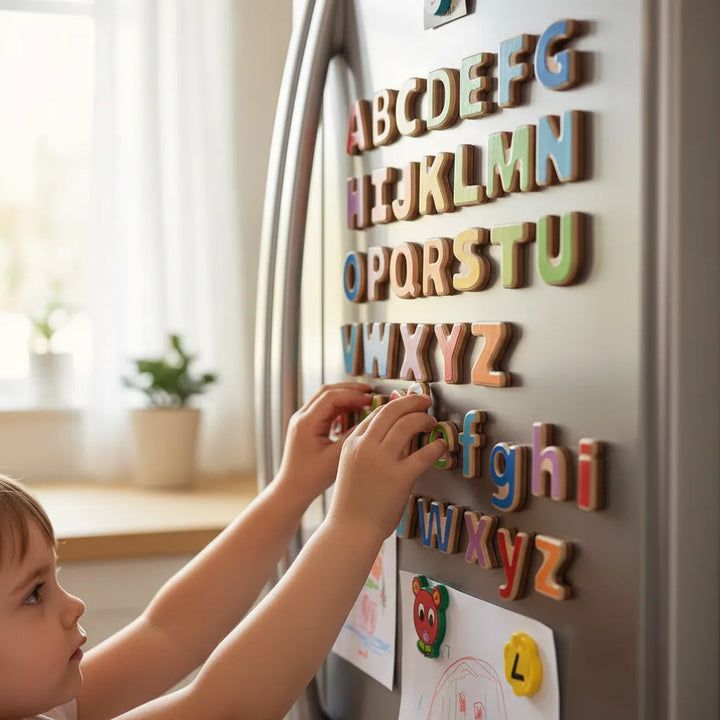 Letras del Abecedario Magnéticas Madera
