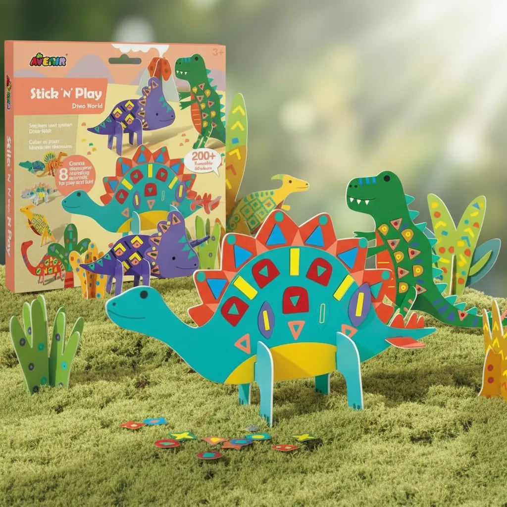 Set De Arte Y Manualidades Dinosaurios Con Stickers