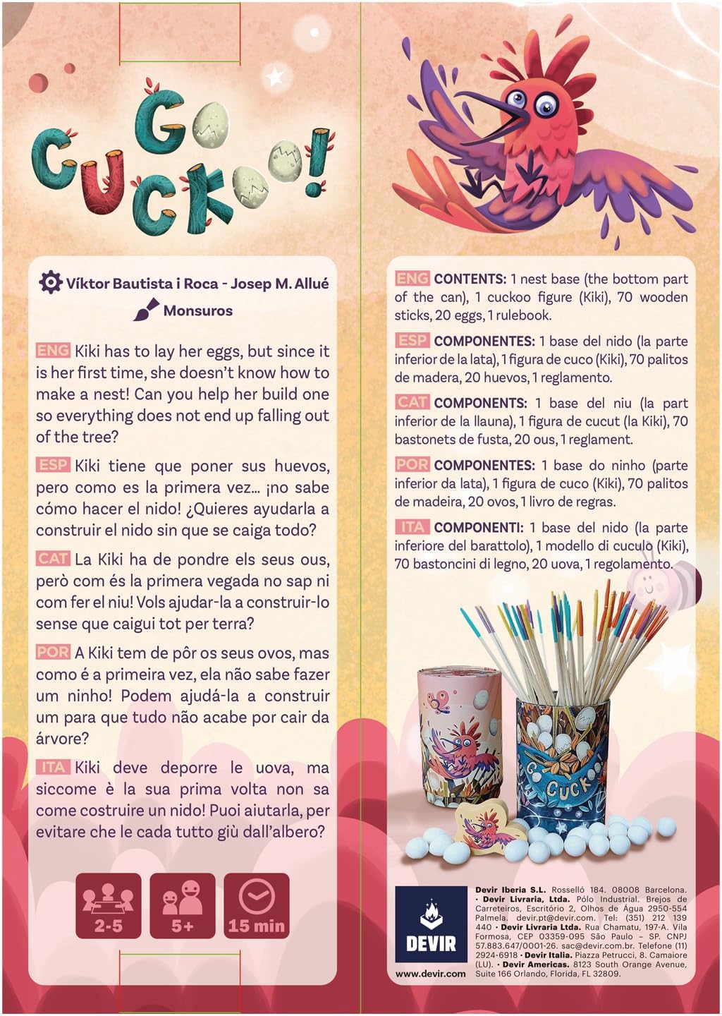 Juego De Mesa Go Cuckoo para Niños Adultos