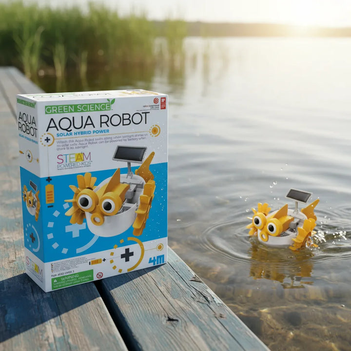 Experimento de juguete :  Robot acuático solar