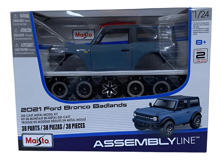 Carro Armable A Escala 1/24 Ford Bronco Badlands A51 Azul