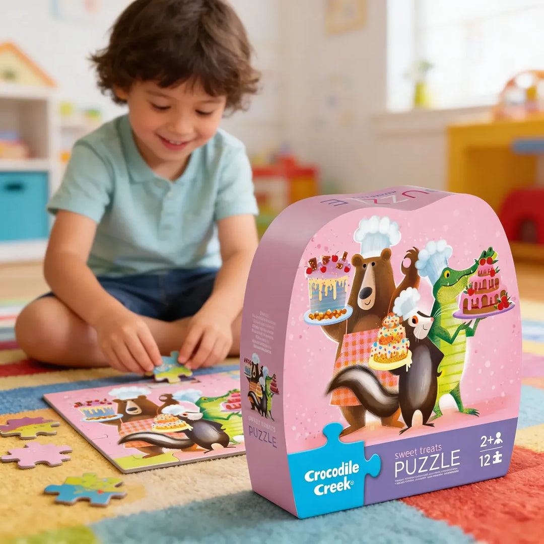 Rompecabezas Diseño Postres 12 Piezas Para Niños