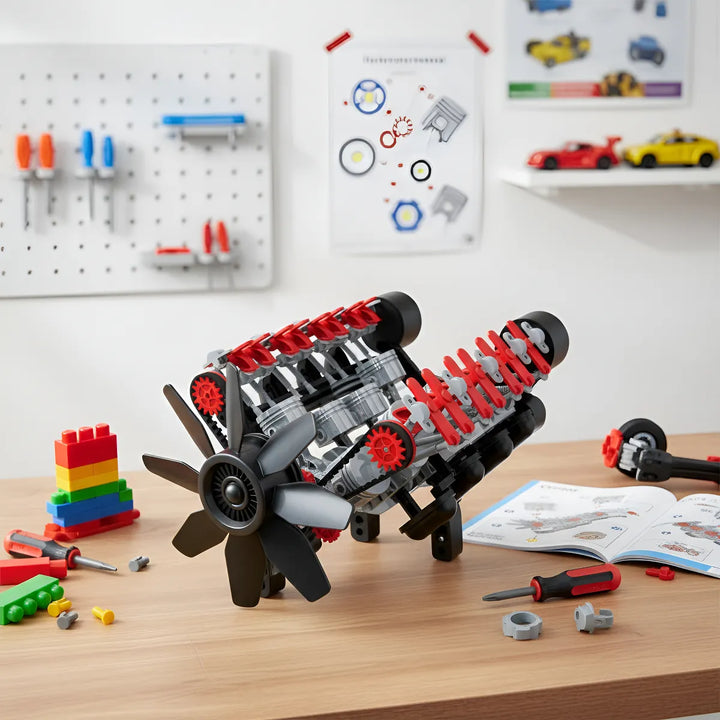Experimento STEM Motor Modelo V8 para Niños