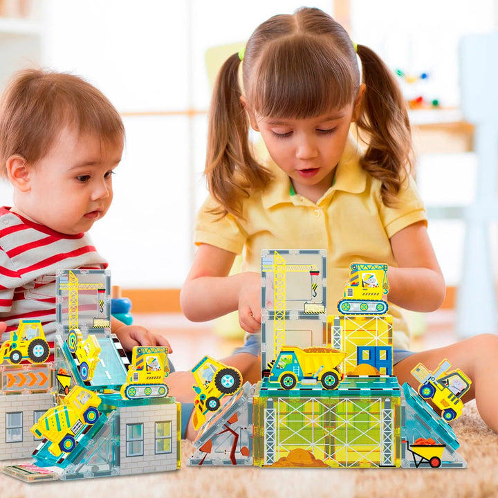 Juego Bloques Construcción Magnéticos  Niños