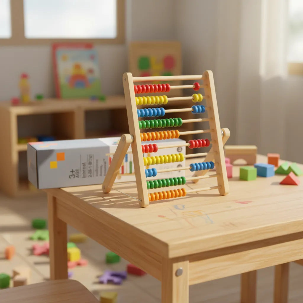Juego De Mesa Ábaco Magnético En Madera 2 En 1 Para Niños