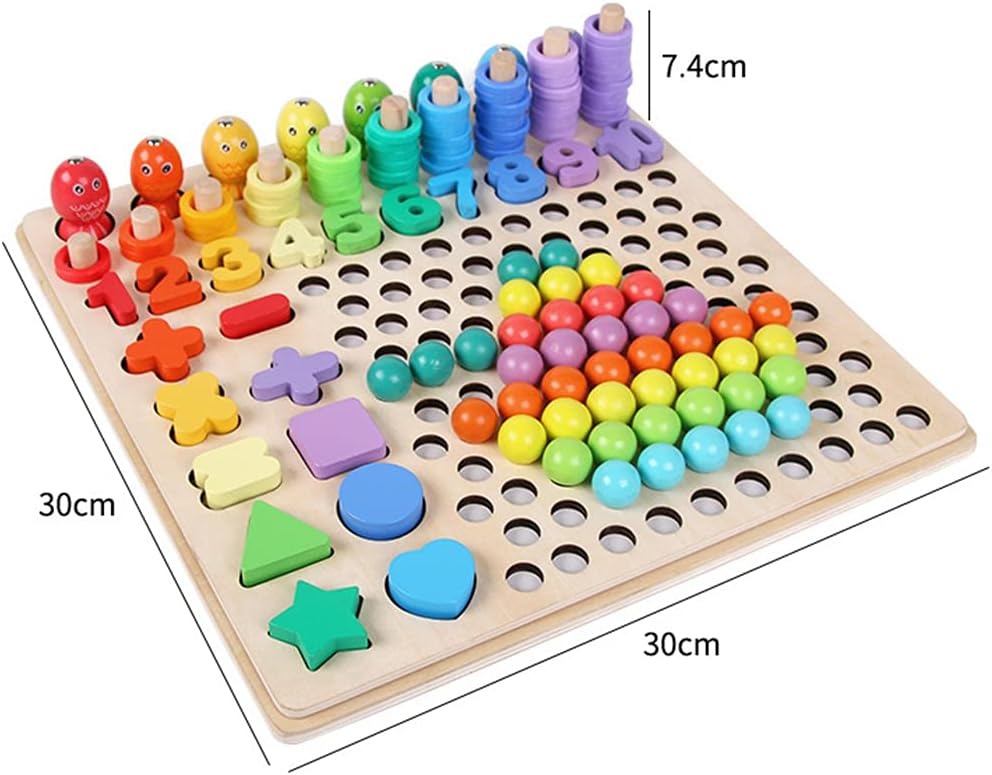 Juego Didáctico De Cuentas Figuras Para Niños