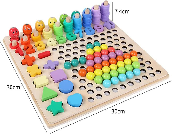 Juego Didáctico De Cuentas Figuras Para Niños