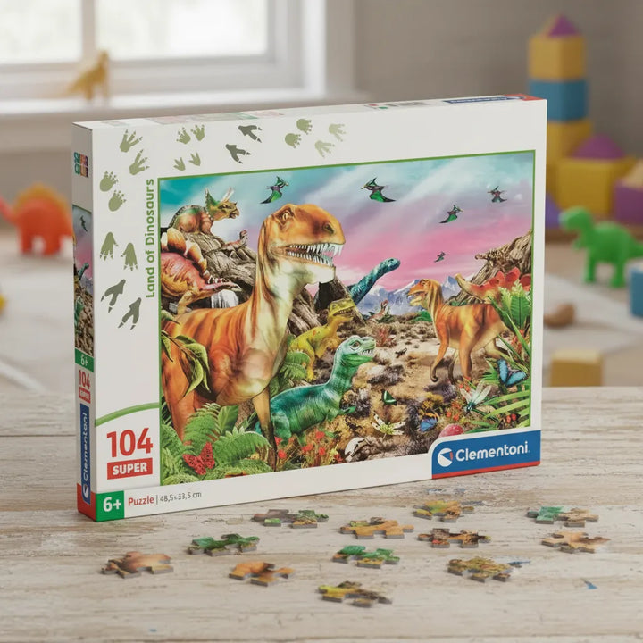 Rompecabezas 104 Piezas Tierra De Dinosaurios Clementoni