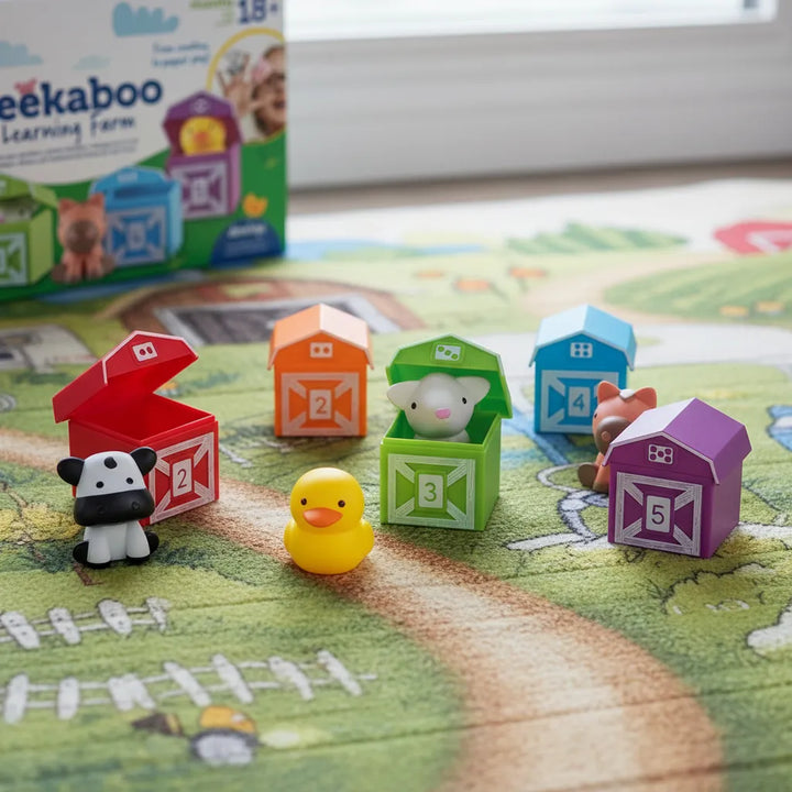 Juego de Conteo y Títeres Animales de la Granja Para Niños