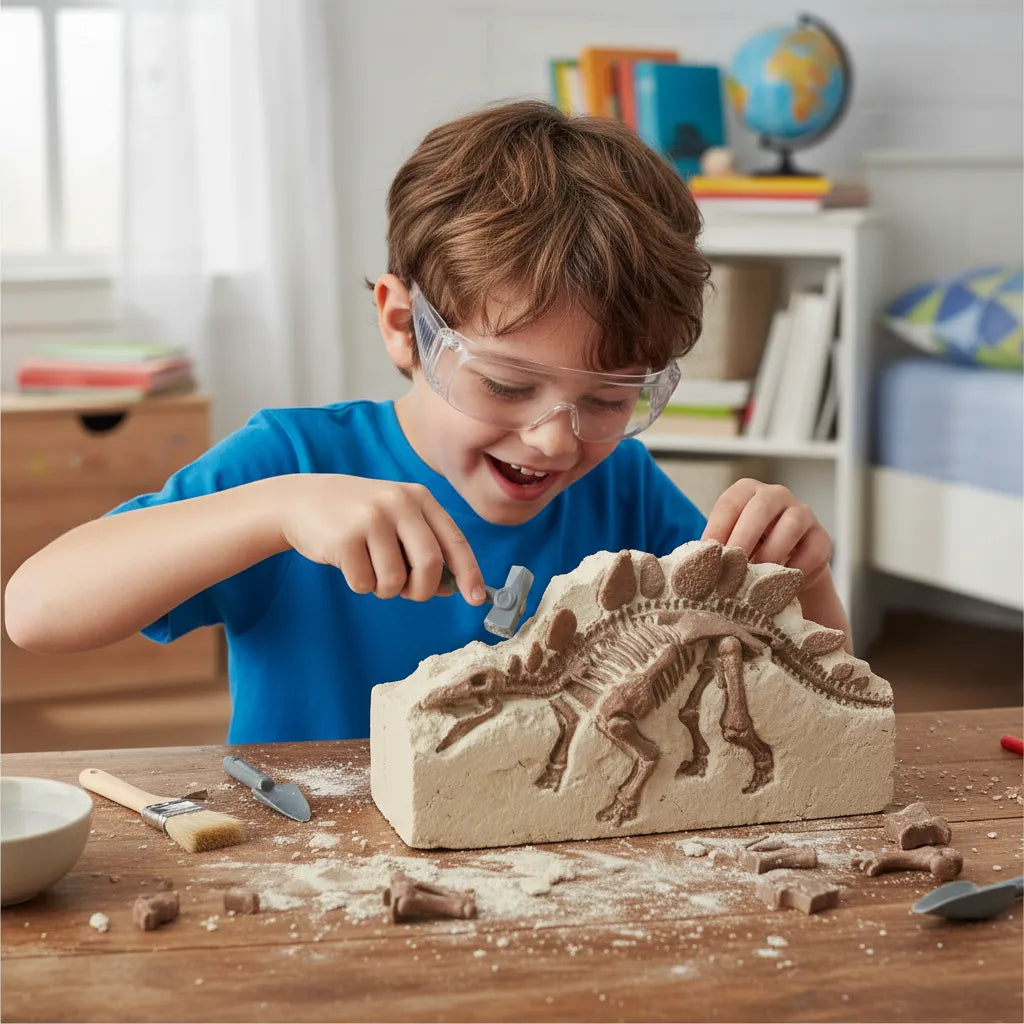 Juego De Ciencia Kit Excavación Stegosaurus Realidad Niños