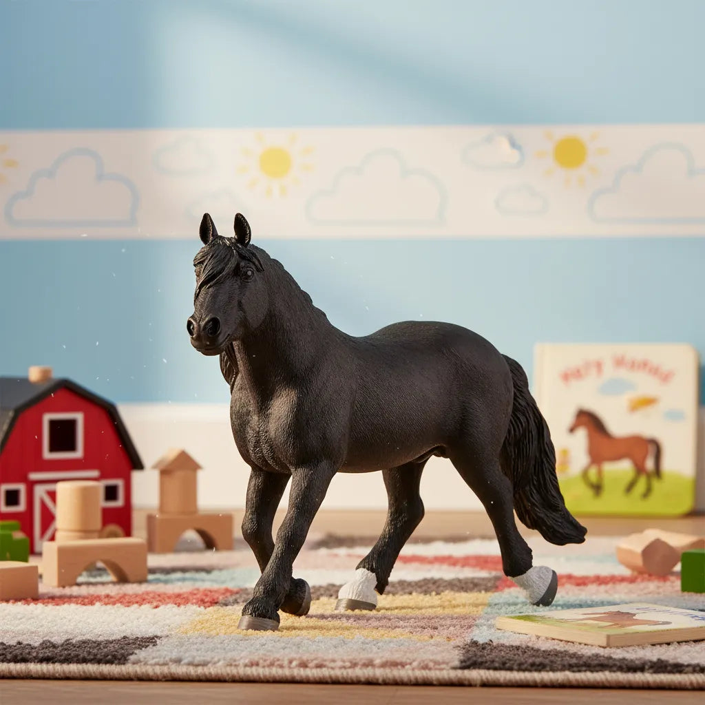 Figura Animales Caballo Noriker Pintado A Mano
