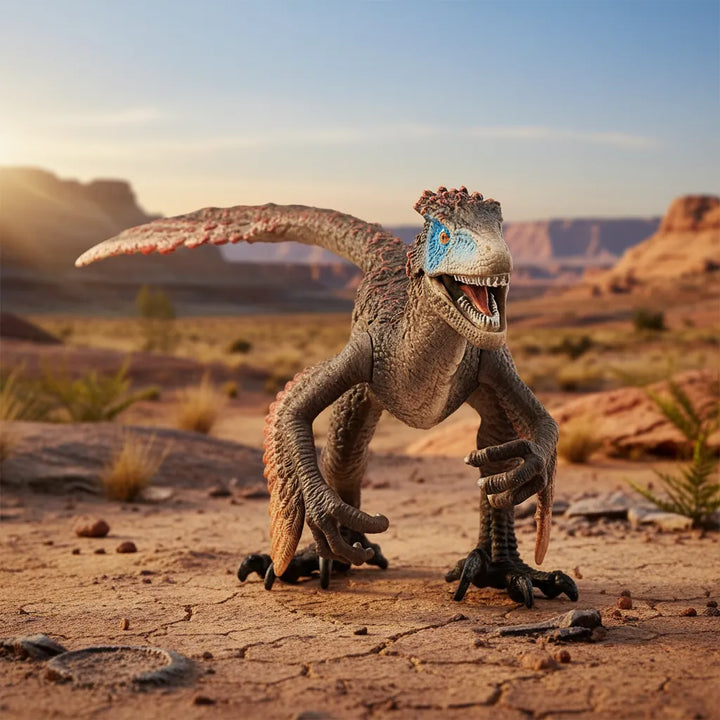 Figura Dinosaurios Utahraptor Pintado A Mano