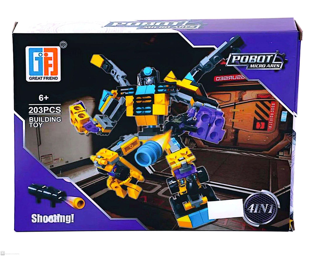 Juguete Robot Con 203 Piezas morado Para Niños
