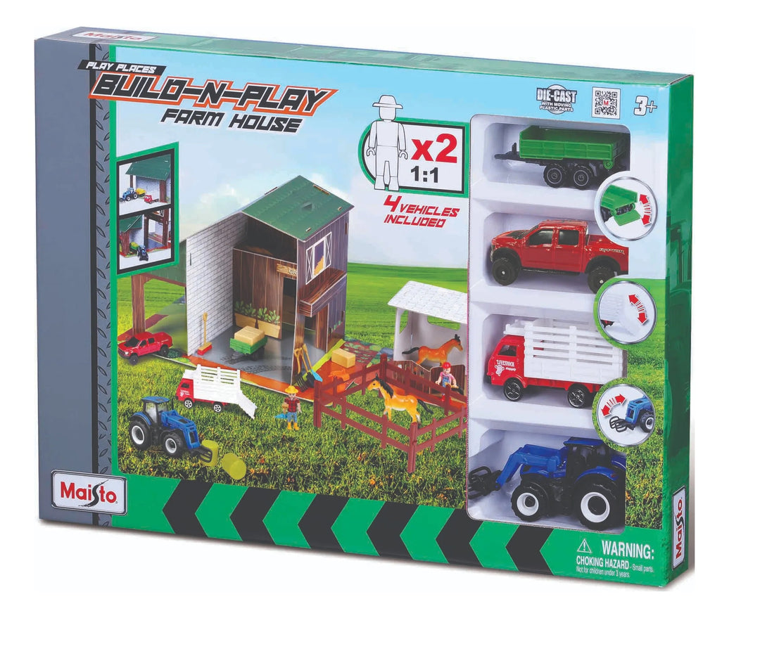 Juego Granja Establo y Tractores Para Niños