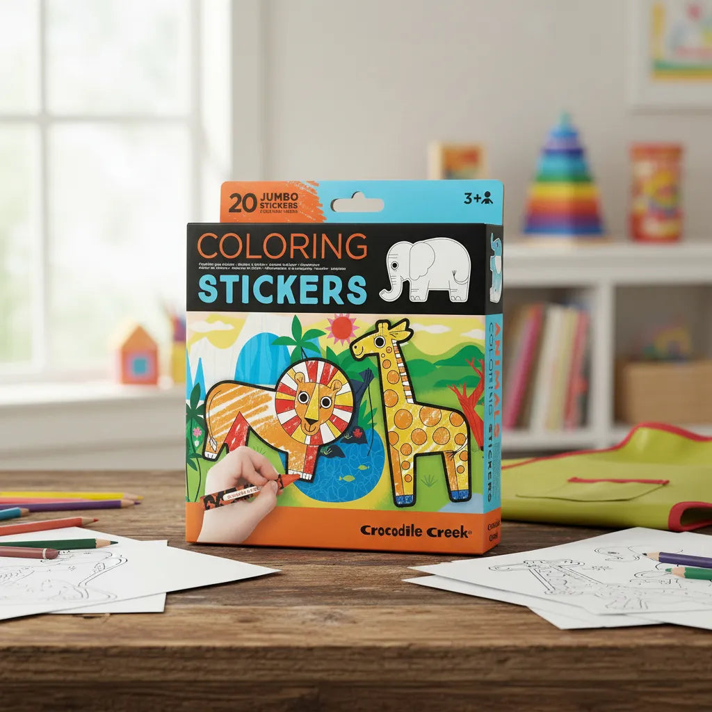 Set Stickers Para Colorear De Animales para Niños