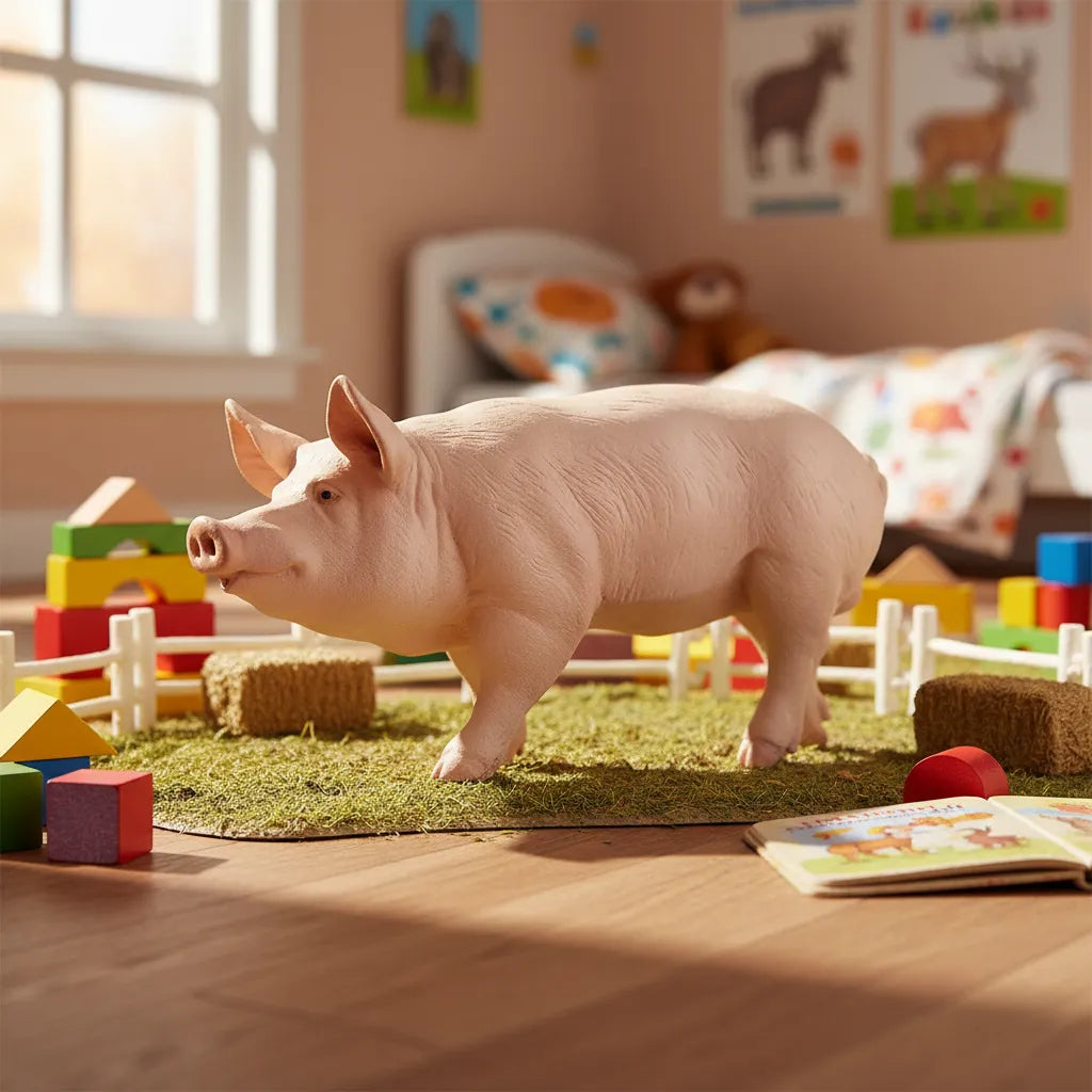 Figura Coleccionable Cerdo Pintados A Mano Papo Niños