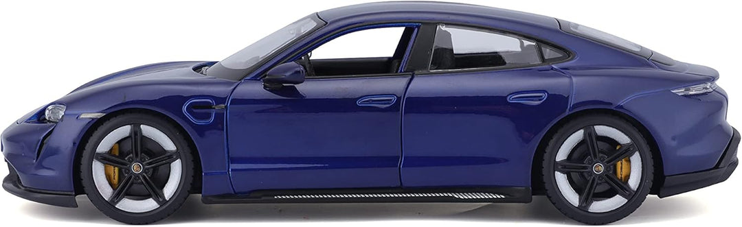 Carro Bburago 1/43 Coleccionable Porshe Taycan Turbos Azul