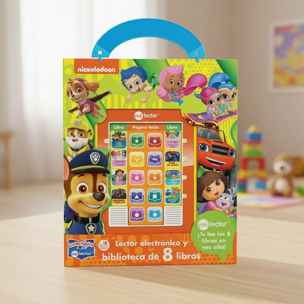 Biblioteca 8 Mini Libros Con Lector Electrónico Nick Junior