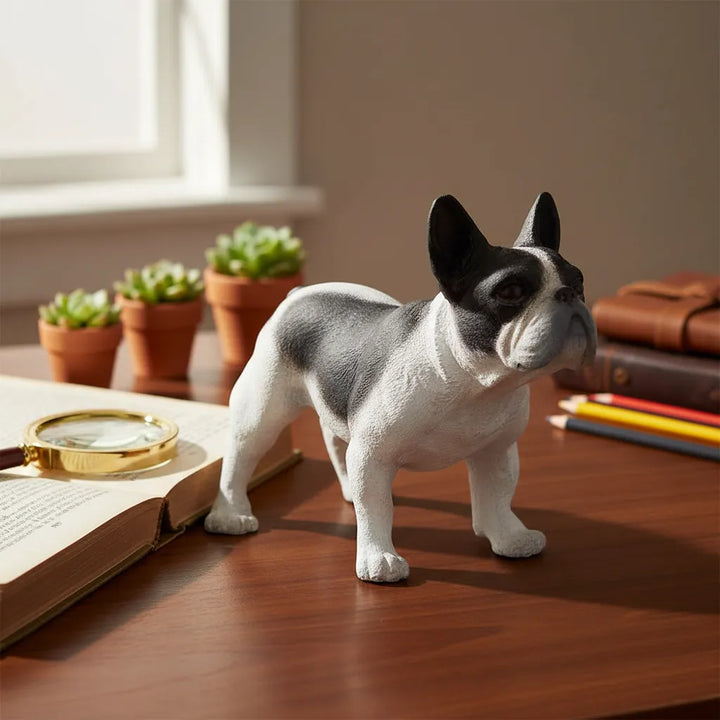 Figura Animales Bulldog Frances Pintado a Mano