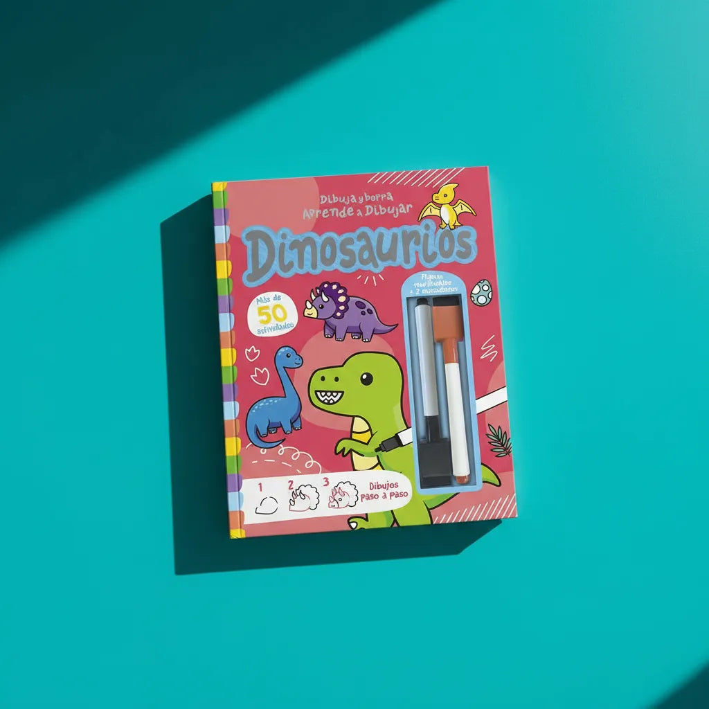 Libro Borrable Aprende A Dibujar Dinosaurios Para Niños