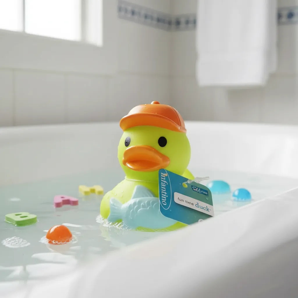 Juguete Patito De Baño Infantino Pescador Para Bebés Niños