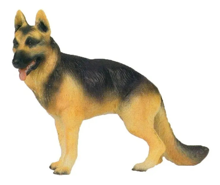Figura Animales Pastor Alemán Pintado a Mano