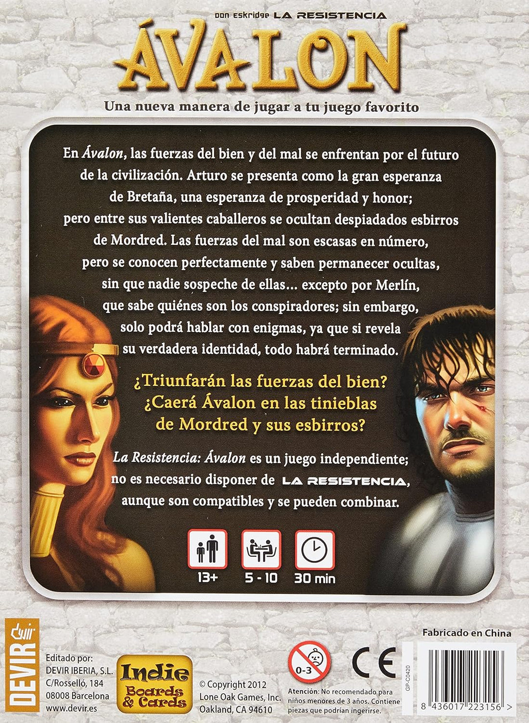 Juego De Mesa De Estrategia La Resistencia Avalon Niños Adultos