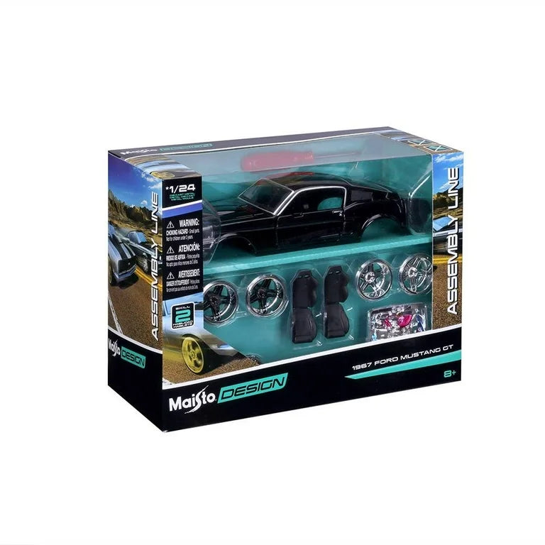 Carro Armable Escala 1/24 Ford Maisto Mustang Gt 1967 Negro