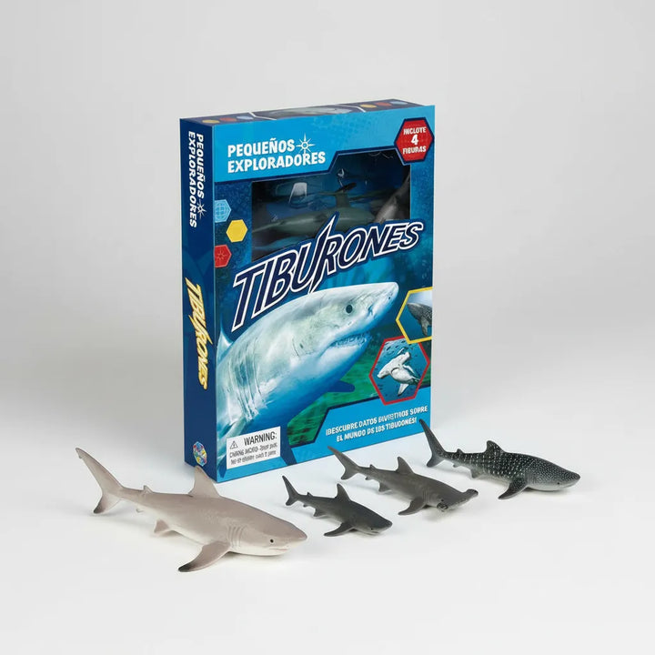 Libro Juego 2 En 1 Figuras Tiburones Para Niños
