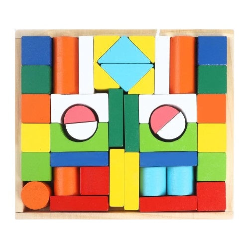 Juego De Bloques De Construcción En Madera Para Niño