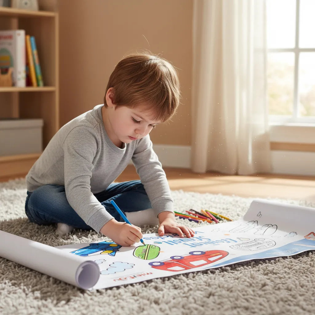 Rollo Para Colorear Vehículos Para Niños