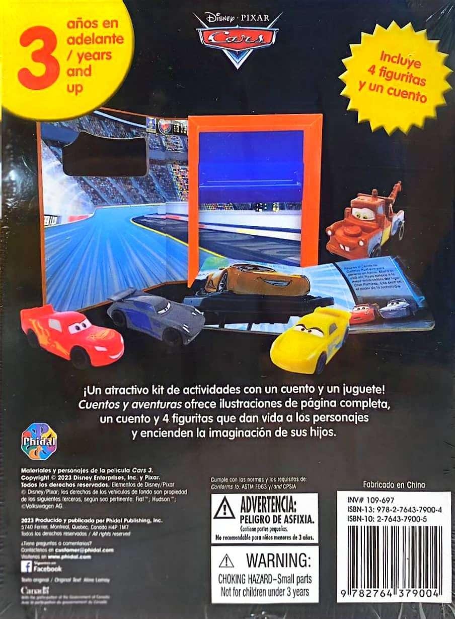 Libro Infantil Cuento Cars Con 4 Figuras Niños