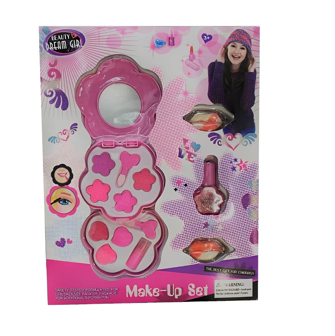 Set De Maquillaje Flor Espejo Mediana Para Niñas