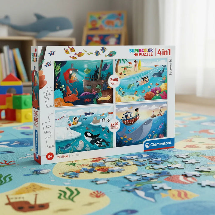 Rompecabezas Para Niños 4 En 1 Explorando El Oceano