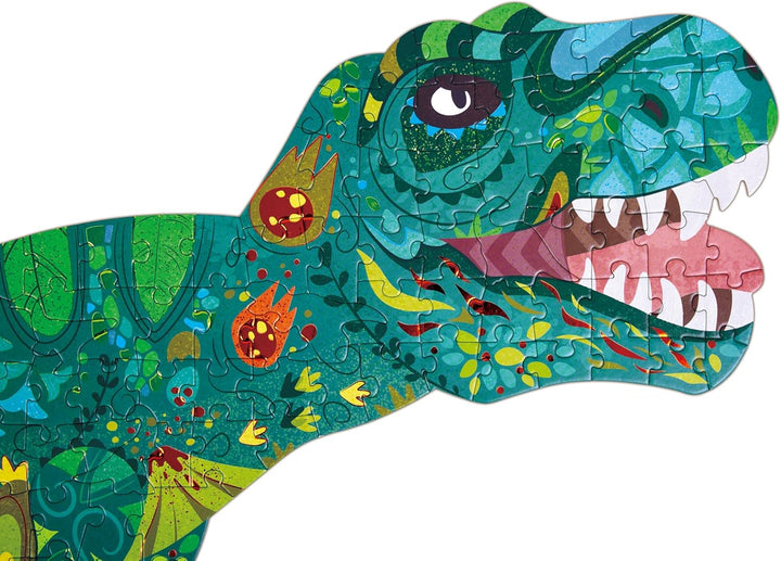 Rompecabezas Dinosaurio Brillante 200 Piezas Para Niños