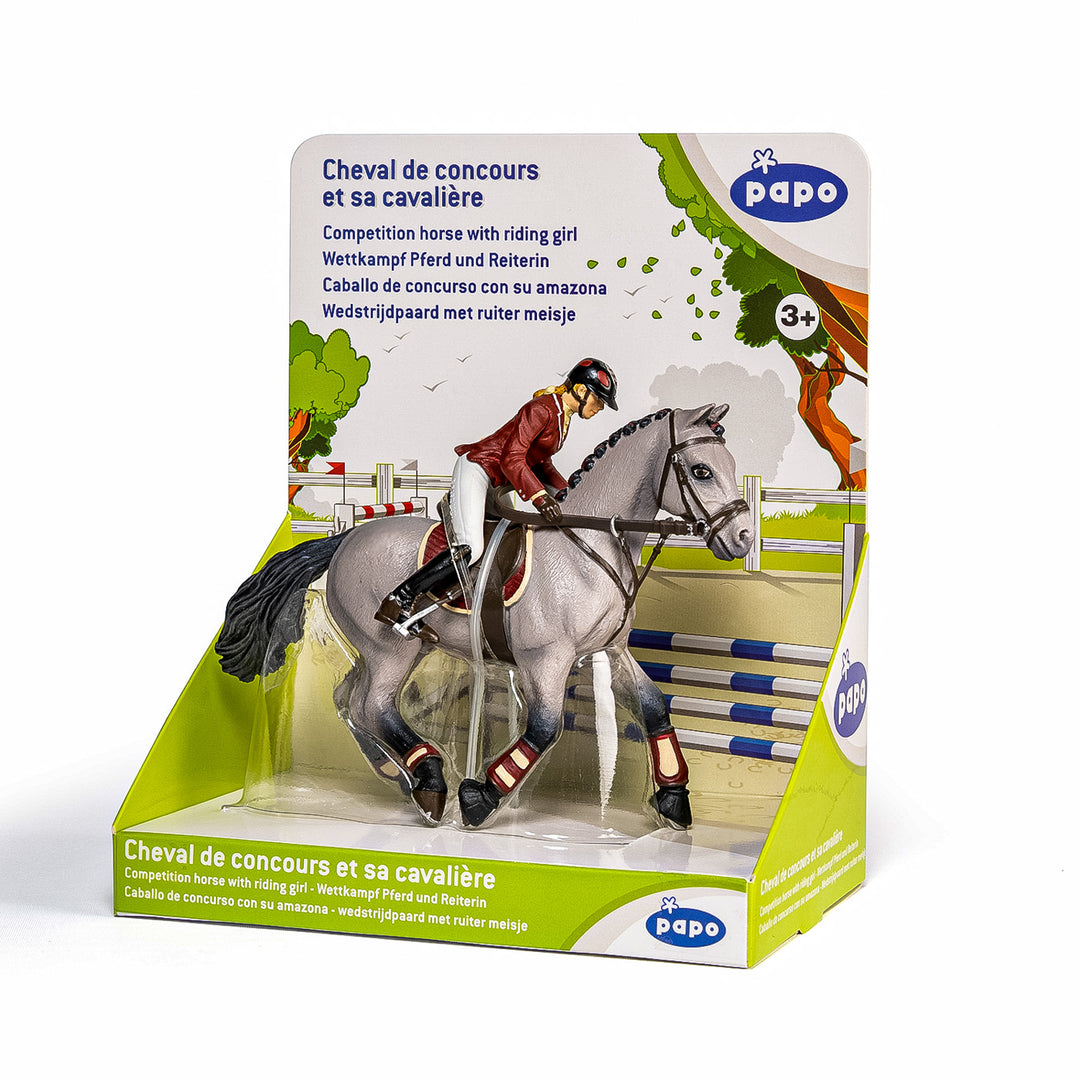 Juego figura de competencia jinete y caballo para niños